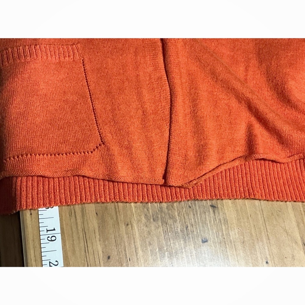 Margaret OLeary Cropped Sweater Vest Large Orange Knit Sleeveless Lagenlook Chic - Picture 8 of 10